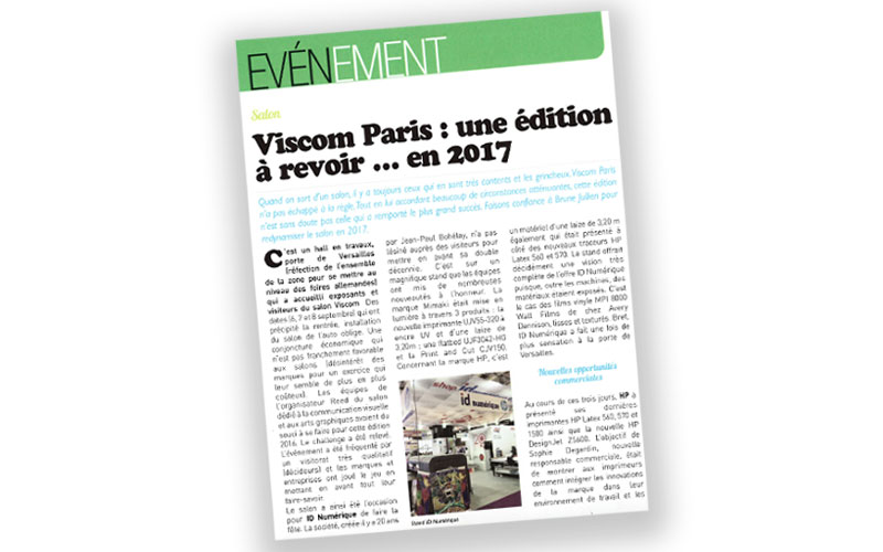 Viscom Paris 2016 - Article Signal Etiq